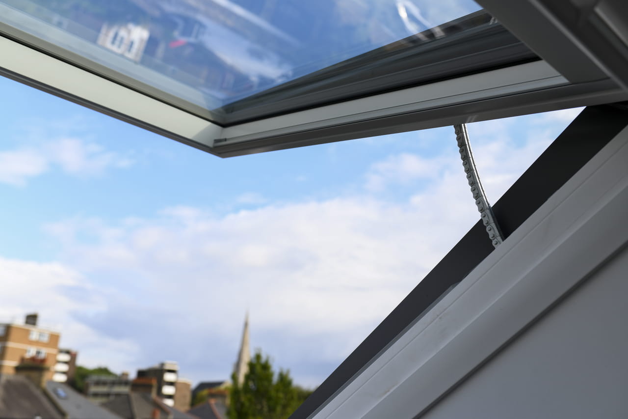 VELUX window letting in fresh air with great view of the outside